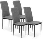 ModernHOME 4 db szürke, acél lábú, kárpitozott étkező- és nappali szék készlet (KJC007 GRAY)