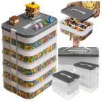 Kruzzel 5 szintes 35 l átlátszó műanyag építőkocka-tároló rekeszekkel (00025759)