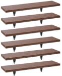 Maclean Fali polc szett 6 db, 8 kg teherbírás, MDF, dió, 43×11, 4×1, 5 cm (85849)