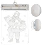 Malatec LED 3D üvegfestésű Mikulás ablakdekor, meleg fehér, elemes, 17x11, 5 cm (00017224)
