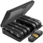 Ruhhy Heti gyógyszeradagoló 7 napra, 3 rekesz/nap, fekete, 15, 5×12×4 cm (00024287)