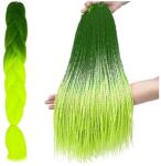  Ombre neon zöld szintetikus hajfonat, 60 cm (00010344)