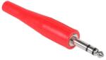 Lechpol 6, 3 mm sztereó jack dugó, piros gumiházas, forrasztható (69946)