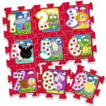 Stamp Habszivacs puzzle játszószőnyeg - állatok és számok, 9 db, 31×31 cm (15066)