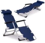 MultiGarden Összecsukható 2-az-1-ben kék kerti/strand nyugágy 150 kg teherbírással (ZRL010F BLUE)