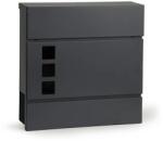 ModernHOME Horganyzott acél levélszekrény újságtartóval, antracit, falra/kerítésre (HPB932-8)