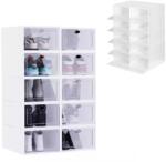 ModernHome Moduláris Cipősszekrény: Gyermekcipők és Papucsok Tárolására, Átlátszó, Nyitható Ajtóval (PJJSB0002)