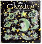 Jokomisiada Foszforeszkáló űrmatricák gyerekeknek, 18 db, ragasztóval (20024)