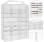 Kruzzel Átlátszó hordozható autós vitrines koffer, 46 rekesszel, PP, 33×25×8, 5 cm (00020313)