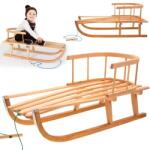 Producent niezdefiniowany Fa gyerek szánkó háttámlával, húzókötéllel, 83 cm, fém vasalású talp (12032)