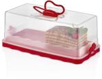 Herzberg Kupolás torta- és süteményszállító, piros, 33, 5×17×12, 5 cm (HG-L575RED)