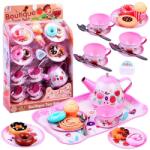 Jokomisiada Gyerek teaszerviz fém 28 db-os készlet sütikkel, pasztell színek (17260)