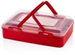 Herzberg Cooking Herzberg egyszintes süteményszállító doboz, 42×30×11 cm, piros (HG-L719RED)