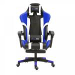Herzberg Ergonomikus kék gamer és irodai szék lábtartóval, dönthető, 120 kg (HG-8083-BLU)