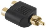 Lechpol Aranyozott RCA Y-elosztó adapter, 1× apa - 2× anya cinch (63781)
