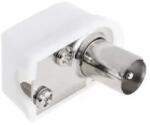 Lechpol Fehér derékszögű koaxiális TV antenna dugó, IEC 9, 52 mm (73573)