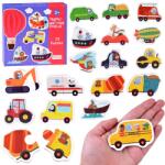 Jokomisiada Járműves kirakó készlet, 23 db kétrészes karton puzzle, 3+ év (20031)