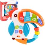 Jokomisiada Interaktív tukán mini zongora babáknak fény- és hanghatással, 14×15 cm (16997)