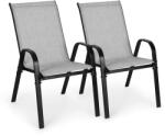 MultiGarden 2 db világosszürke, egymásra rakható kerti szék porszórt acél vázzal (SC-092KD LIGHT GRAY)