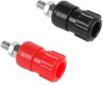 Lechpol Szerelhető banándugó aljzat 16 mm, nagy méret, piros/fekete (46261)