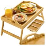 Ruhhy Összecsukható XL bambusz reggeliző- és laptopasztal ágyba, 50×30 cm (00025052)