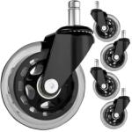 Malatec Csendes gumis szék görgő szett 5 db, 11 mm tüske, 75 mm kerék (00022077)