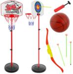 Kruzzel Állítható magasságú 2-az-1-ben gyermek kosárpalánk és céllövő készlet 73-146 cm (00023415)