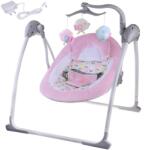 Jokomisiada Elektromos baba ringató pihenőszék dallamokkal, időzítővel, szürke-rózsaszín (19955)