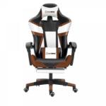 Herzberg Ergonomikus gamer és irodai szék, lábtartó, 90-140° döntés, Coffee (HG-8082-COF)