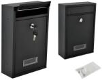 Malatec S6237 fekete, galvanizált acél postaláda újságtartóval 32×22×9 cm (00006237)