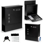 ModernHOME Fekete, zárható galvanizált acél postaláda újságtartóval, falra-kerítésre (HPB2210-GS BLACK)