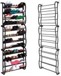 ModernHome Függeszthető cipőtartó ajtóra, 12 szintes fém polc, 36 párhoz, 55×15×185 cm (PJJWMSR003 BLACK)