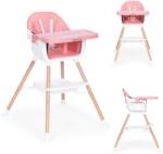 ECOTOYS 2 az 1-ben rózsaszín baba etetőszék, 6-36 hó, 20 kg teherbírás (HC508 PINK)