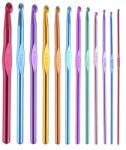 Ruhhy Ergonomikus horgolótű készlet 12 db, 2-8 mm alumínium, tokkal (00000544)