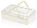 Herzberg Egyszintes süteményszállító doboz, elefántcsont, 42×30×11 cm, BPA-mentes (HG-L719IVO)
