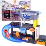 Jokomisiada Kétszintes autómosó játékkészlet, 3 fém kisautó, víz, fény és hang (15195)