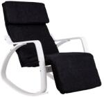 ModernHome Fehér-fekete állítható lábtartós hintaszék, 120 kg teherbírás (TXRC-03 WHITE)