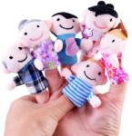 Jokomisiada Ujjbáb családi készlet - 6 db puha plüss bábfigura, 7 cm (17253)