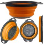 Ruhhy Összecsukható szűrőtál fogantyúkkal, TPR+PP, szürke/narancs, 24, 5 cm (00023253)