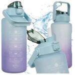 Trizand Motivációs kulacs 2 l, lila-kék, szivárgásmentes PP, szívószállal (00024496)