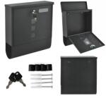 ModernHOME Antracit acél postaláda zárható, újságtartóval, falra/kerítésre (HPB2210-GS)