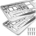 Xtrobb Ezüst színű univerzális rendszámtábla-keret 2 db, krómozott ABS, 53×13, 5 cm (00022048)