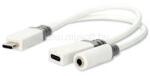 NEDIS CCBW64922WT01 USB-C (USB C) dugó - USB-C aljzat, 3, 5 mm sztereo jack aljzat, 60W, DAC (CCBW64922WT01) (CCBW64922WT01)