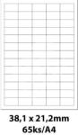 Smartline Címkék 38, 1x21, 2mm 65 címke laponként 100 ív Smartline (EL/MF-65L38.1x21.2)