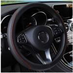 Autolife Valódi bõr kormányvédõ 38cm fekete-piros