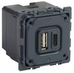 Legrand 67465 Céliane USB-A+C töltőaljzat mechanizmus-3 A-15 W, 2 modul (067465)