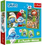 Trefl 2 az 1-ben puzzle és memóriajáték - Hupikék törpikék (93656) (93656)