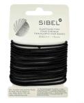 Sibel Elastic Thin Hair Bands Black 50 mm 16 ks