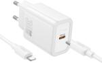 hoco. fali töltő Type C + Type C - Lightning kábel PD QC 30W N62 fehér