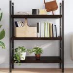  Sötétbarna kezelt tömör tölgyfa fali polc 100x60x(2-6) cm